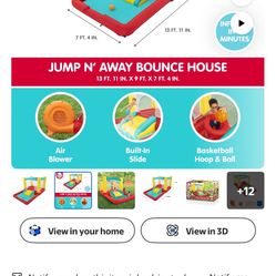 Play Day Jump 'N Away Bouncer Park Inflatable with Blower