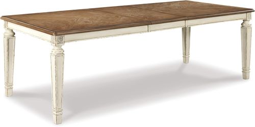 Signature Design by Ashley Realyn French Country Dining Extension Table, Seats up to 8, Chipped White Rectangle
