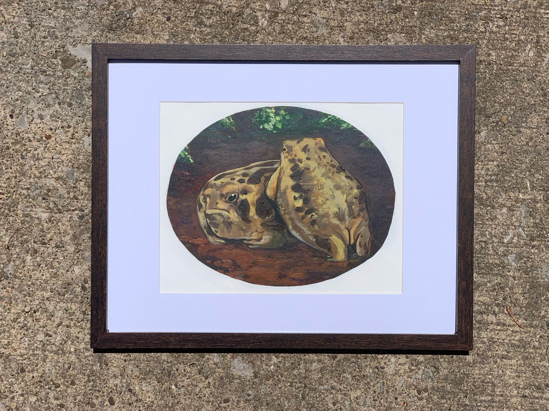 Framed Frog Painting