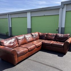 Pottery Barn Leather Sectional 