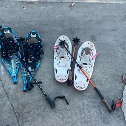  snowshoes are Komperdell Mountaineer snowshoes, and the poles