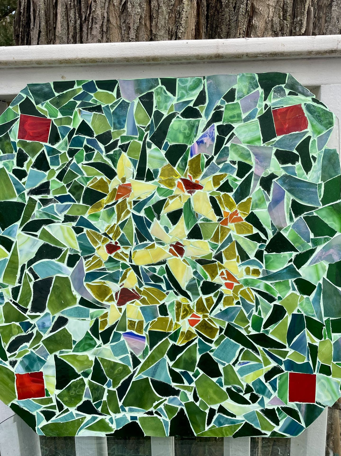 Artisan made stain glass, mosaic window decor