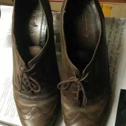 Connie's Brown Upper Leather Women's Shoes 👟