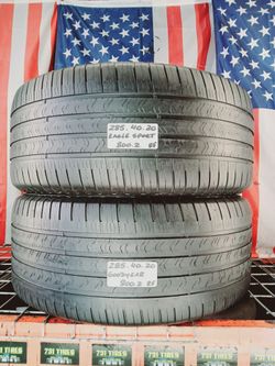 285/40R20 GOODYEAR EAGLE SPORT RUN FLAT 285 40 20 USED TIRES SET