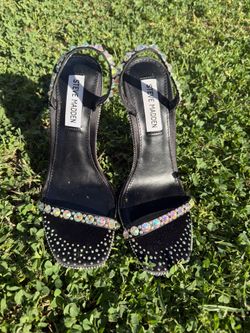 Steve Madden Neeka Black Rhinestone Heels-Size 6M