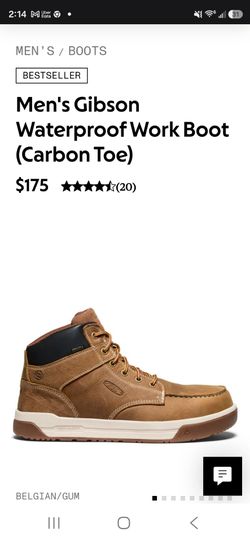 KEEN Utility Gibson Waterproof Work Boots (Carbon Toe) - 13, Wide - Brand New