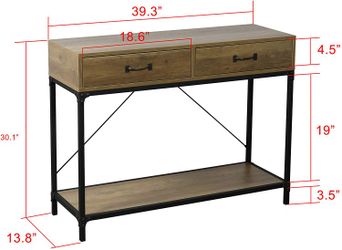 Rustic Console Table 2 Drawers