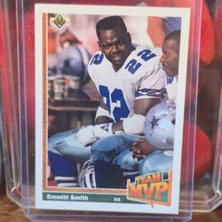 1991 Emmitt Smith Upper Deck football trading card running back for the Dallas Cowboys. #456 Near Mint or Better