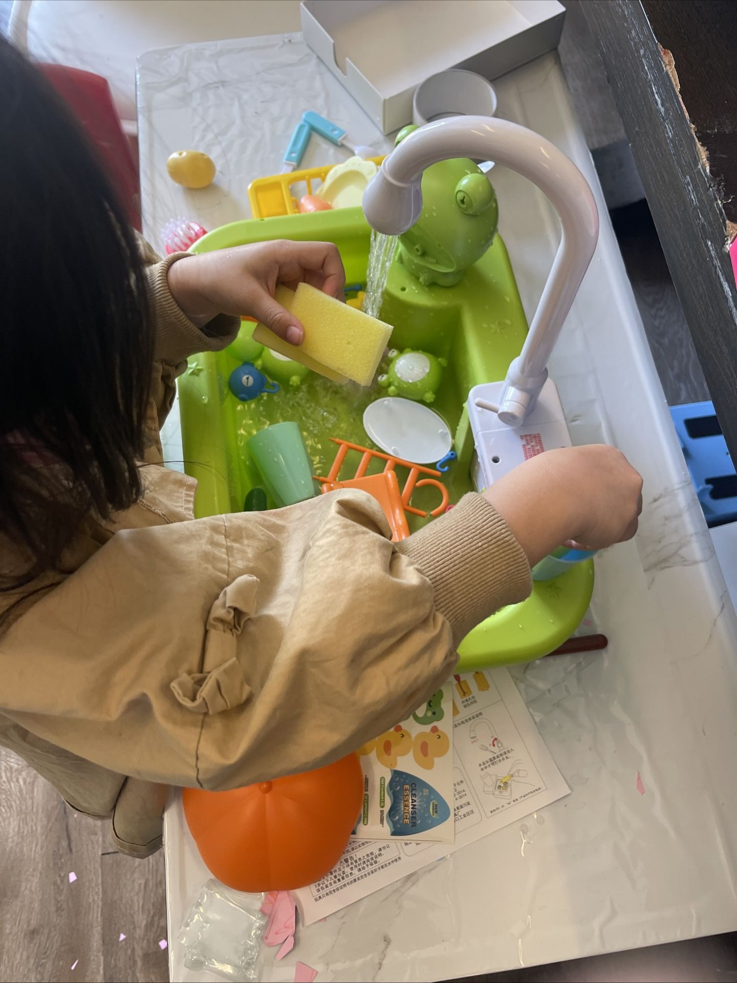 Kids Sink with Running Water, Play Sink with Automatic Water Cycle System