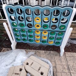 Giant Connect Four Game, Missing Some Rings That Hot Lost.
