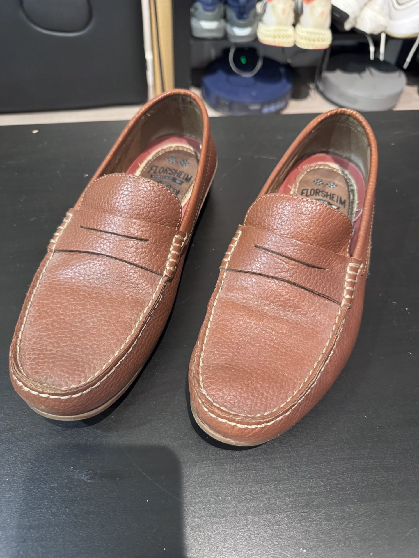 Florsheim Brown Leather Loafers – Size 9.5M Penny Slip-Ons