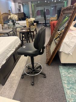 ULINE—Black Drafting Chair with Footrest Ring