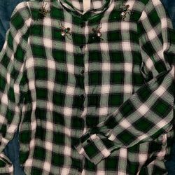Rare H&M insect embellished flannel Sz L