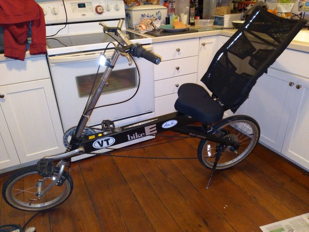 Bike E. Recumberant Unisex Bicycle With Adjustable Sliding Seat