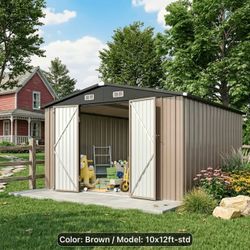 $450 firm!!! 10’x12’ Brown Metal Storage Shed. NO base, NO floor!!! NO HOLDS!!!