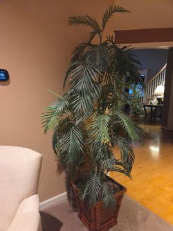 Silk Palm Tree w/base