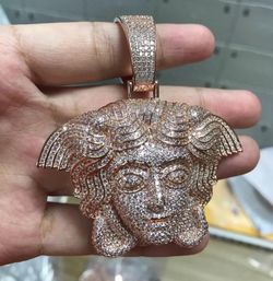 HUGE 3.5" Medusa 🪼 Pendant 14k Gold Plated Super Iced Out w/Simulated Diamonds Hip Hop, Rapper