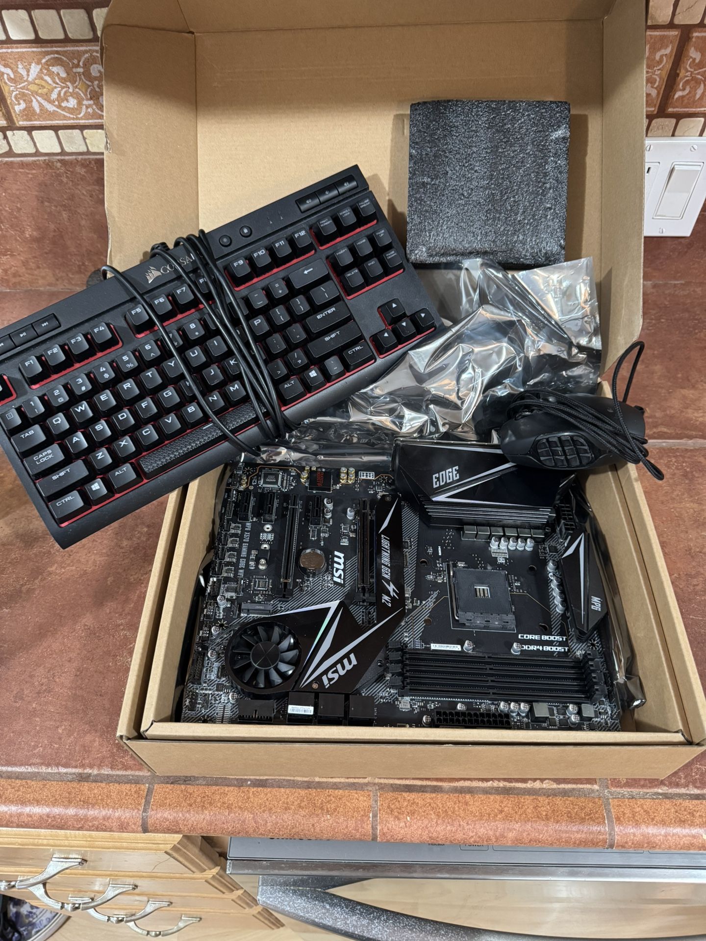 PC Parts. Motherboard, Mechanical Keyboard, Gaming Mouse
