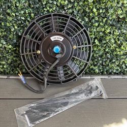 9 Inch High Performace Electric Cooling Slim Radiator Fan with Mount Kit, Black