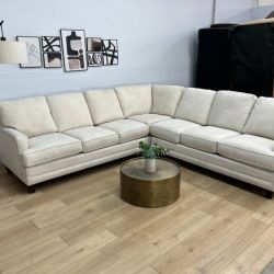 Bassett White 3-Piece Sectional Couch
