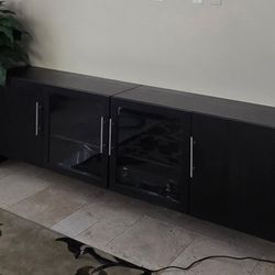 Entertainment Center Excellent Condition 7ft X 2ft X 17" Floating Or  Stand Aline