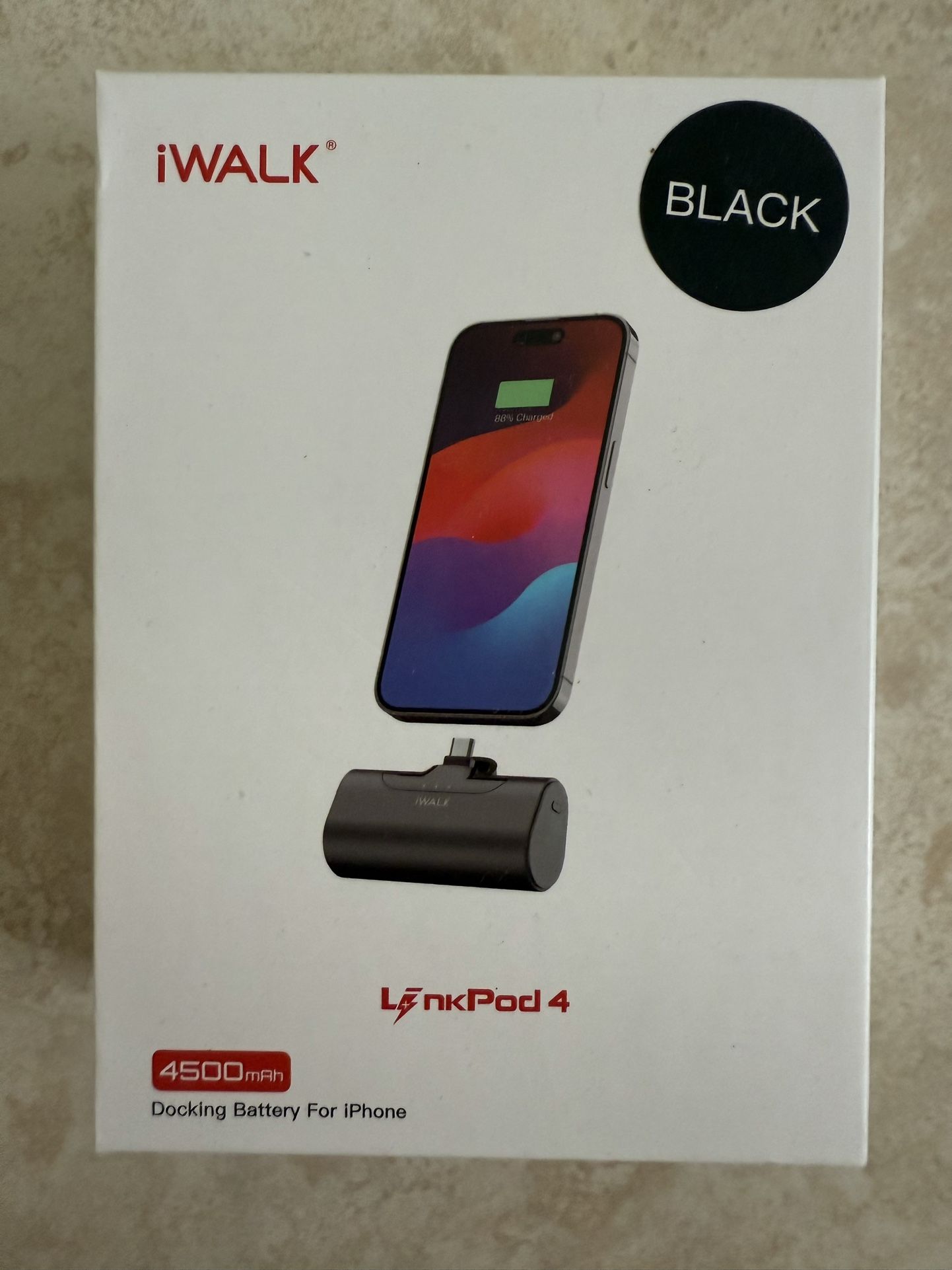 IWALK Linkpod 4500mAh Docking Battery For Iphone (Black)