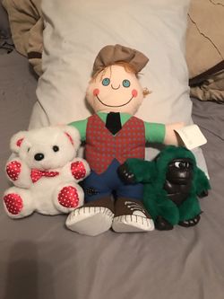 Stuff animals and Mr. happy