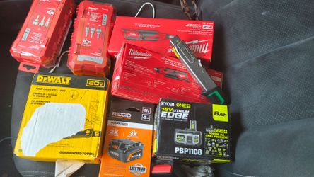BRAND NEW MILWAUKEE AND DREMEL ROTARY TOOLS
 NEW DEWALT,RYOBI,RIGID LITHIUM BATTERY 
CUTTER KIT
