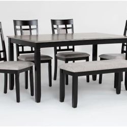 6-pc Dinette Set With Bench