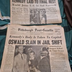 2  Antique Pittsburgh Post Gazette Papers