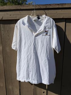 Vintage Universal Studios Woody Woodpecker White Men's Polo Size Large