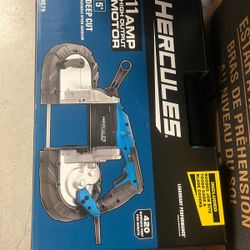 HERCULES 11 Amp, 5 in. Deep Cut Variable-Speed Band Saw And HERCULES Universal Portable Band Saw Benchtop Stand