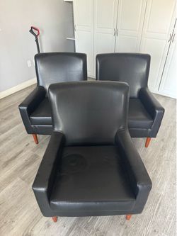 Faux Leather Arm Chairs