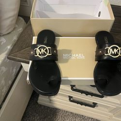Flat Thong Black Michael Kors