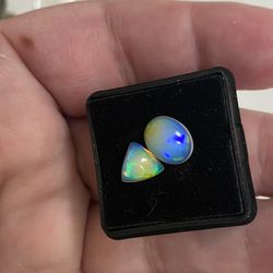 x2  Natural Opals With Very Bright Colors. Very Flashy Fire