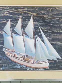 Original Oil Of A Clipper Ship 