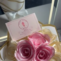 Pink White Eternal Rose Bouqet 