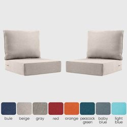 Carolina 24 in. x 24 in. x 6 in. Olefin 4-Piece Deep Seating Outdoor Lounge Chair Sofa Cushion in Beige