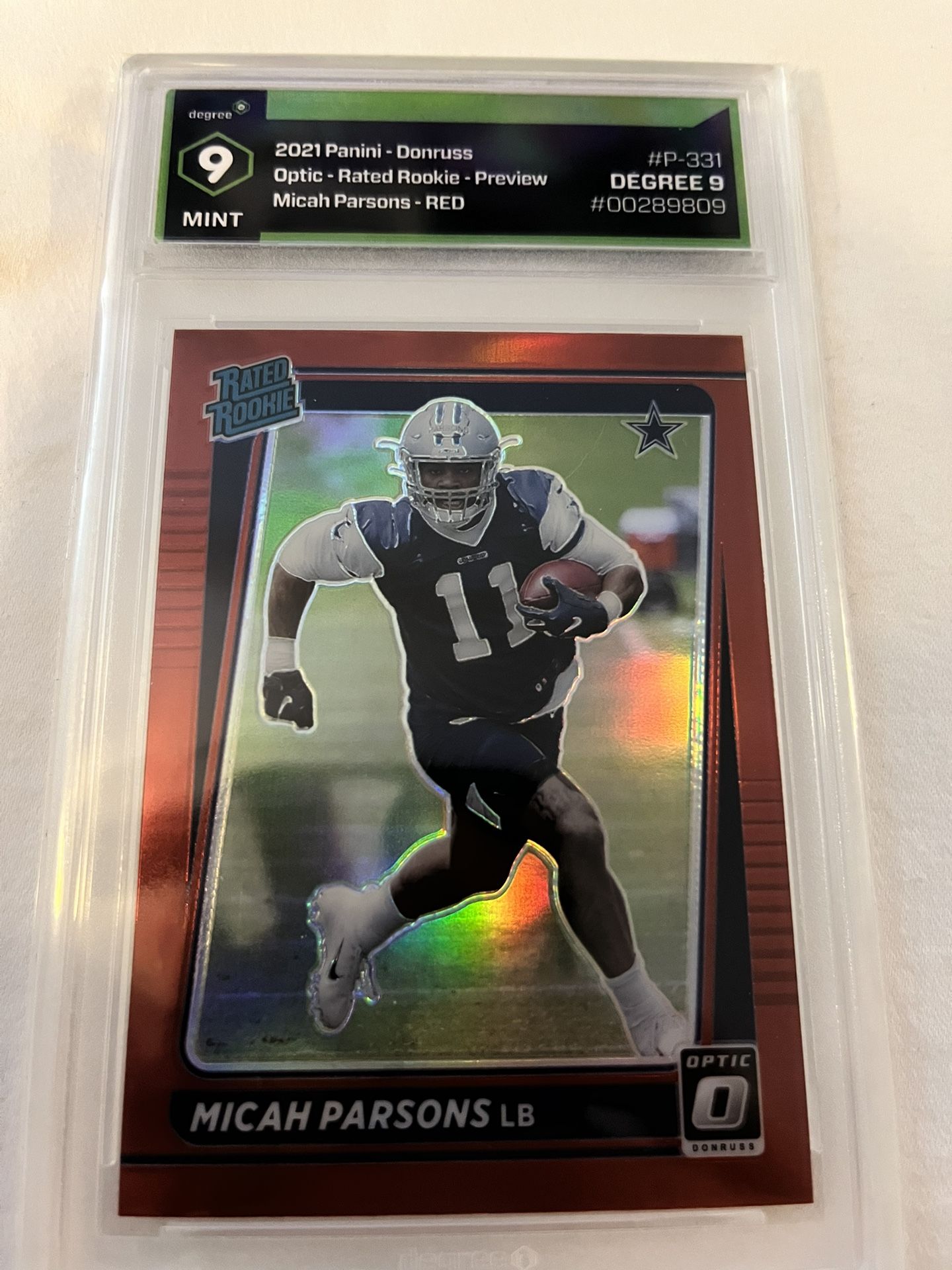 Micah Parsons ROOKIE CARD 2021 Panini - Donruss Optic - Rated Rookie -Red  #P-331 *Graded 9 MINT* for Sale in Pueblo West, CO - OfferUp