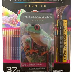 Prismacolor Premier 37pc 36 Soft Core Colored Pencils + Marker