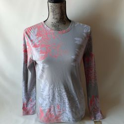 Sonoma women's gray/pink long sleeve top size PM