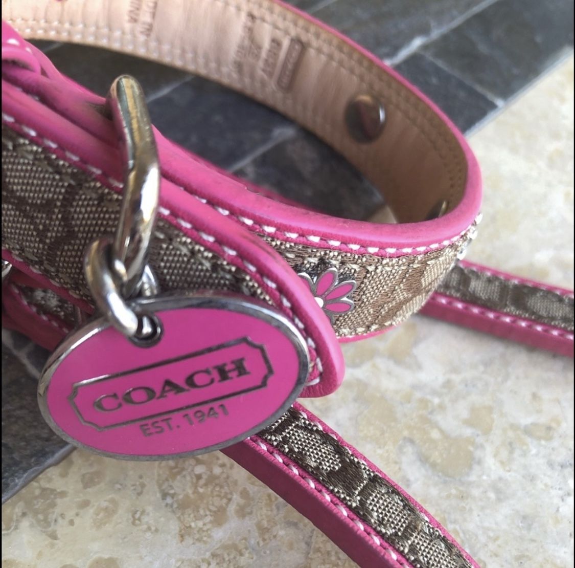 Super Rare!! Coach Signature Collar/Leash Set for Sale in Murrieta