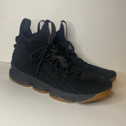 Nike LeBron 15 Black Gum Basketball Shoes Men's Size 14