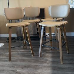 Leather Bar Stools - LIKE NEW