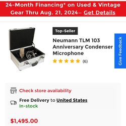 Neumann 103 tlm Anniversary Edition Large-Diaphragm Condenser Microphone  
