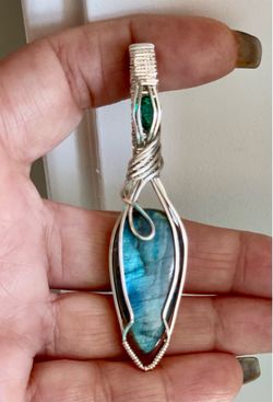 Handcrafted Wire-Wrapped Labradorite Pendant