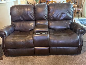 Leather Power Flexsteel Loveseat