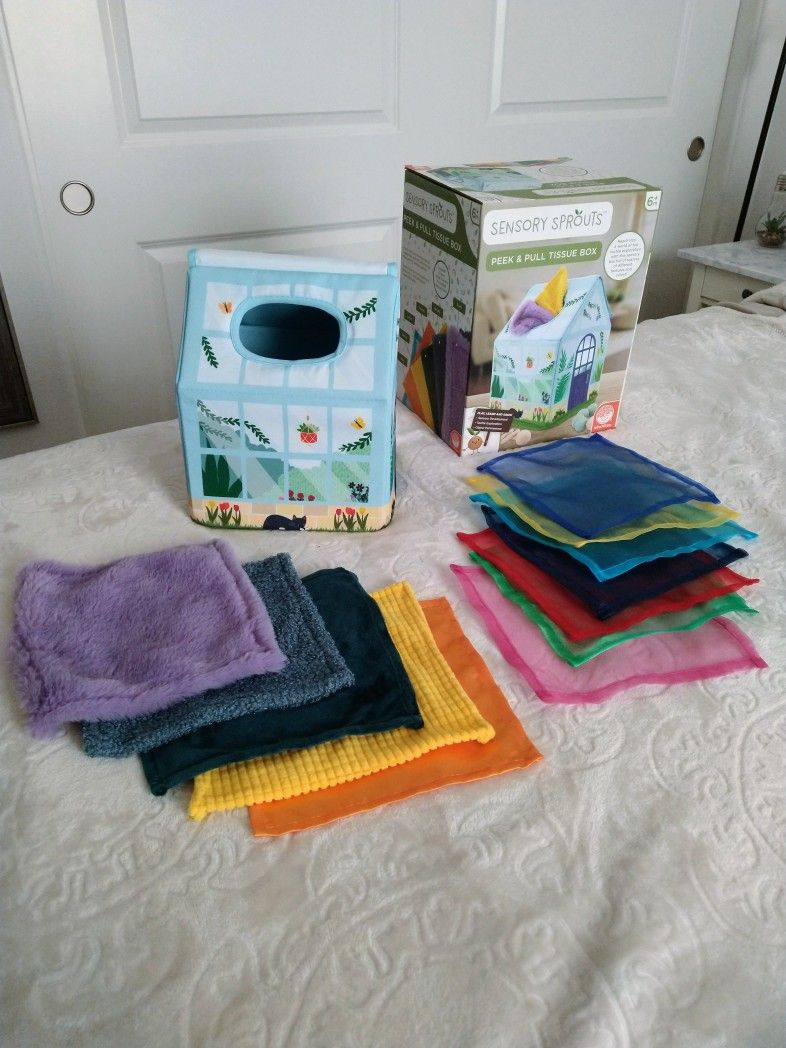 Baby Toy - Sensory Sprouts Peek & Pull Baby Tissue Box Toy