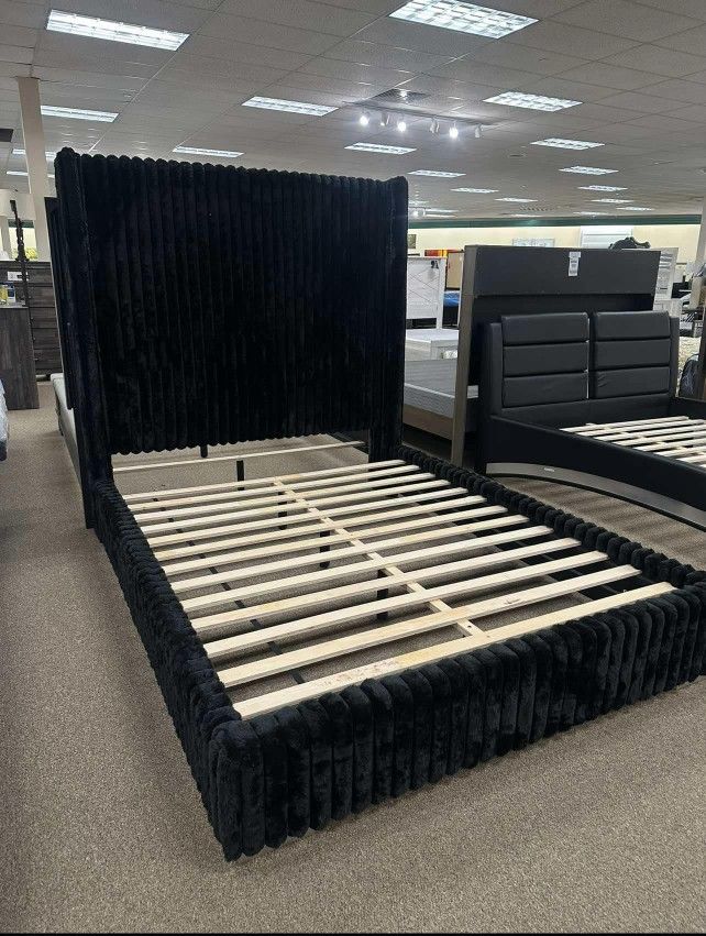 Black Corduroy Bed Frame
