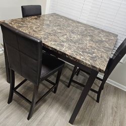 Marble Top Dining Table with Chairs